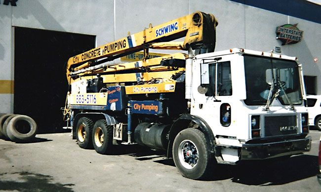 older comcrete pump truck